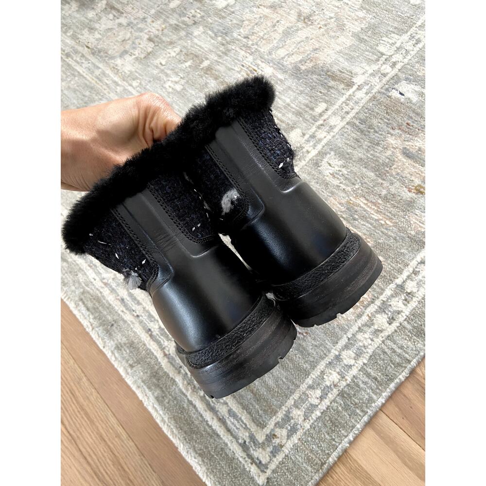 Chanel Tweed Rubber Ankle Short Combat Boots size 37.5 - Picture 6 of 9